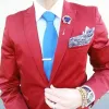 Baldwin Abstract Linen Pocket Square, Grey / White / Blue sold by The Dark Knot Limited