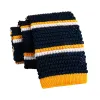 Cherry Creek Stripes Knitted Silk Tie, Navy / Yellow / White sold by The Dark Knot Limited