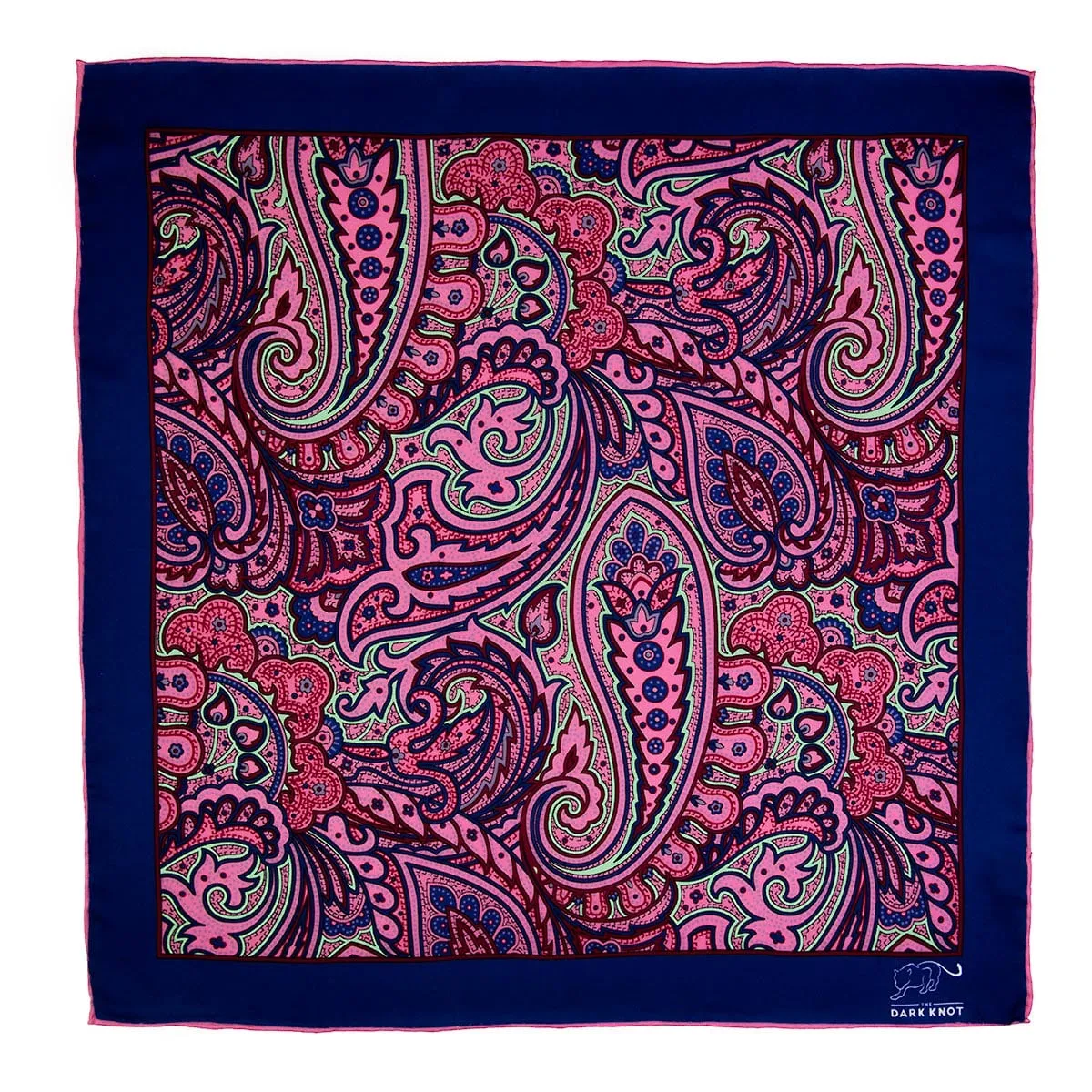 Concord Paisley Silk Pocket Square, Pink / Green / Blue sold by The Dark Knot Limited product image thumbnail 2