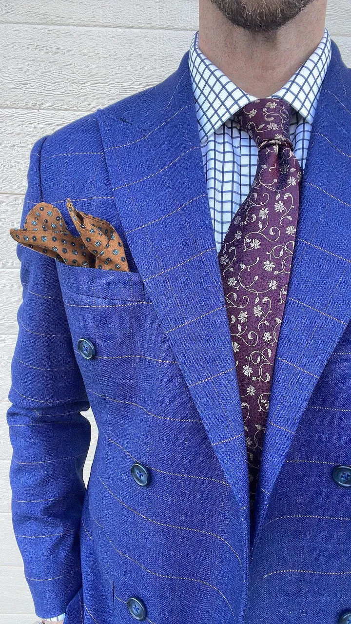 Kingsbury Floral Silk Tie, Burgundy / Gold sold by The Dark Knot Limited product image thumbnail 4