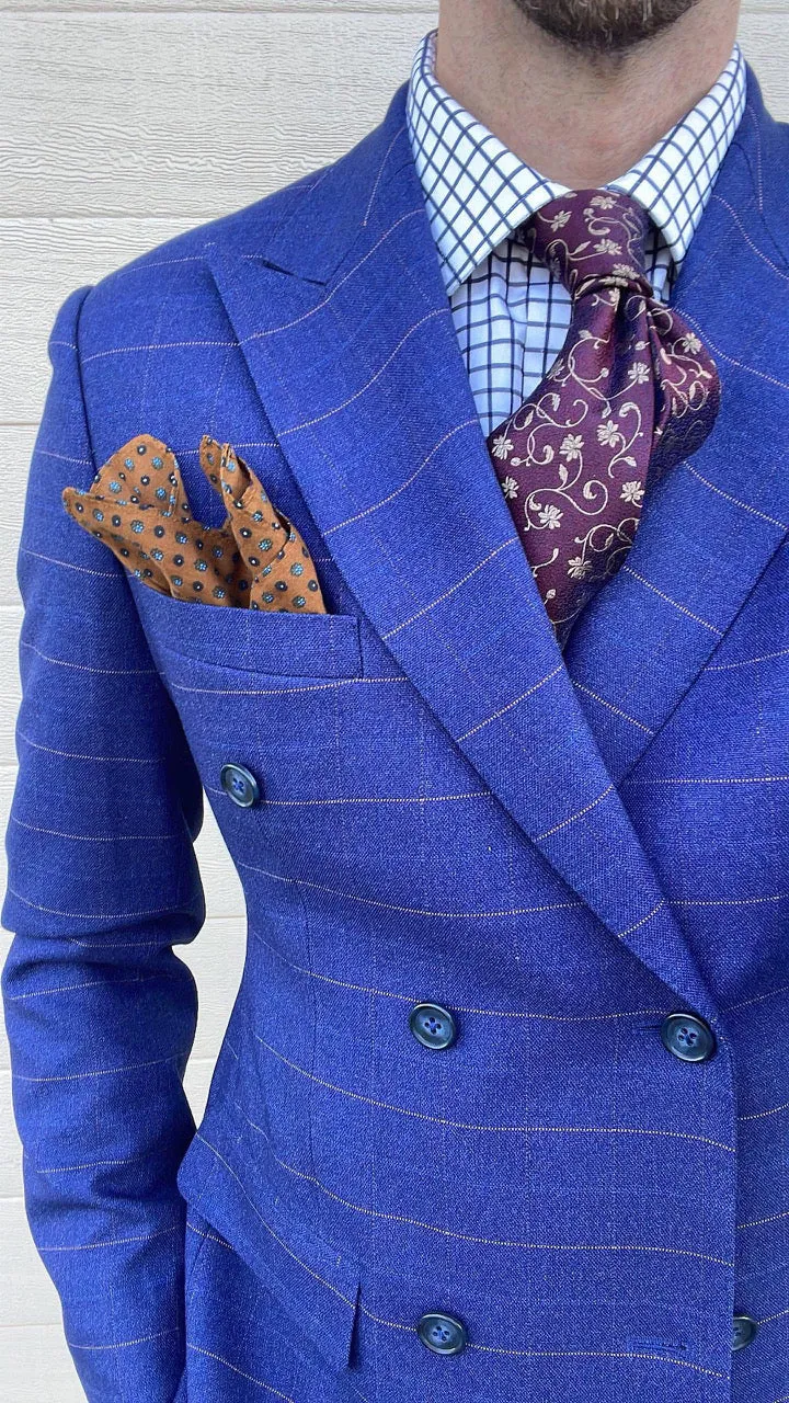 Kingsbury Floral Silk Tie, Burgundy / Gold sold by The Dark Knot Limited product image thumbnail 3