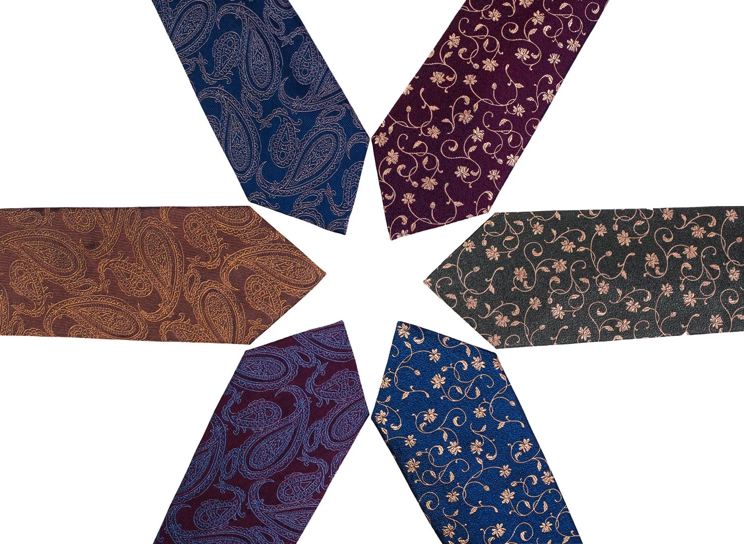 Kingsbury Floral Silk Tie, Burgundy / Gold sold by The Dark Knot Limited product image thumbnail 5