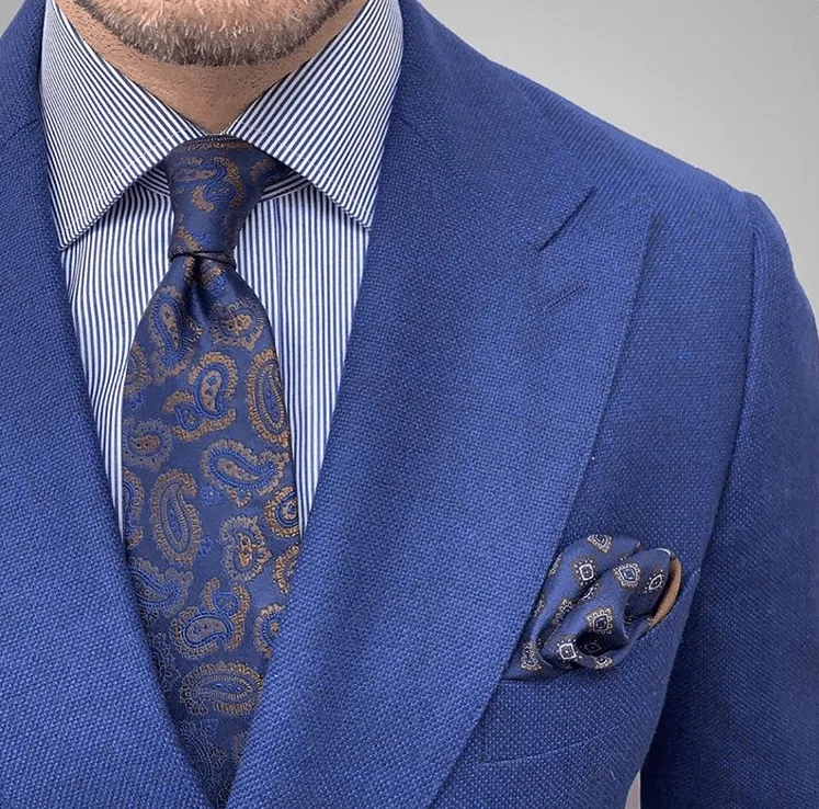 Exeter Paisley Silk Tie, Blue / Brown sold by The Dark Knot Limited product image thumbnail 4