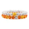 San Bernandino Stackable Beaded Bracelets, White / Yellow & Orange sold by The Dark Knot Limited