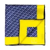 Bridgewater Abstract Silk Pocket Square, Blue / White / Yellow sold by The Dark Knot Limited