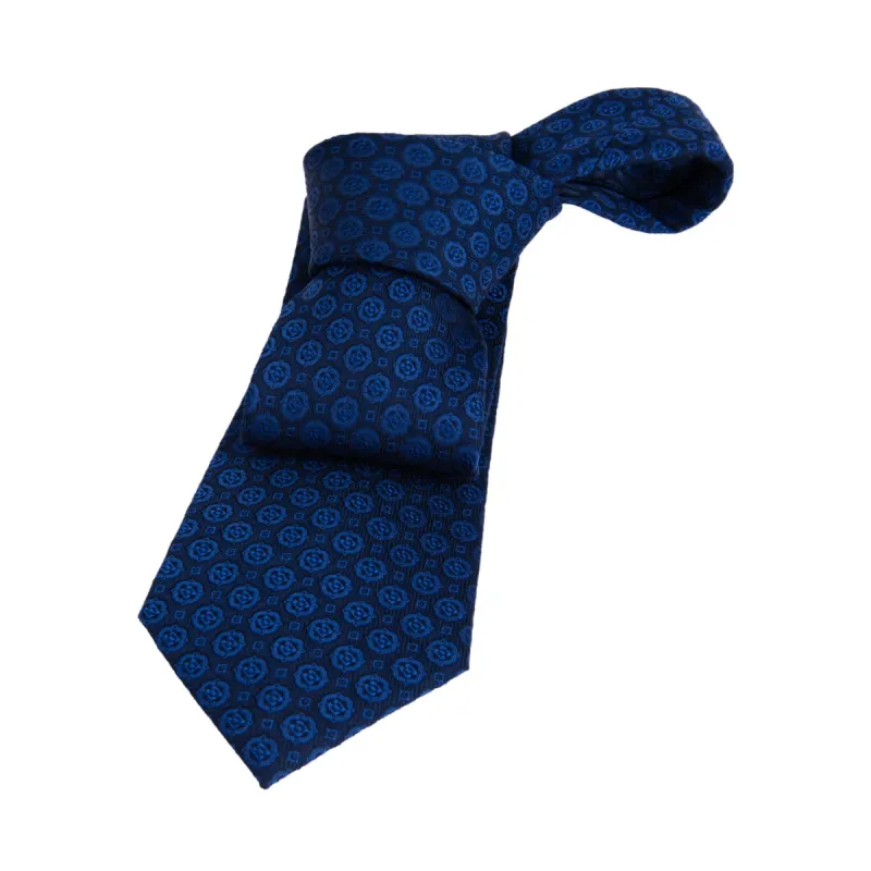 Georgetown Foulard Silk Tie, Navy / Blue sold by The Dark Knot Limited