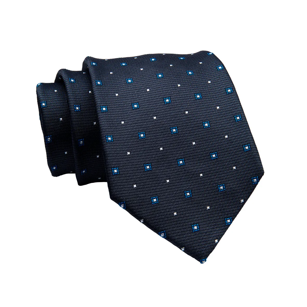 Shelton Abstract Silk Tie, Grey / Blue / Silver sold by The Dark Knot Limited product image thumbnail 2