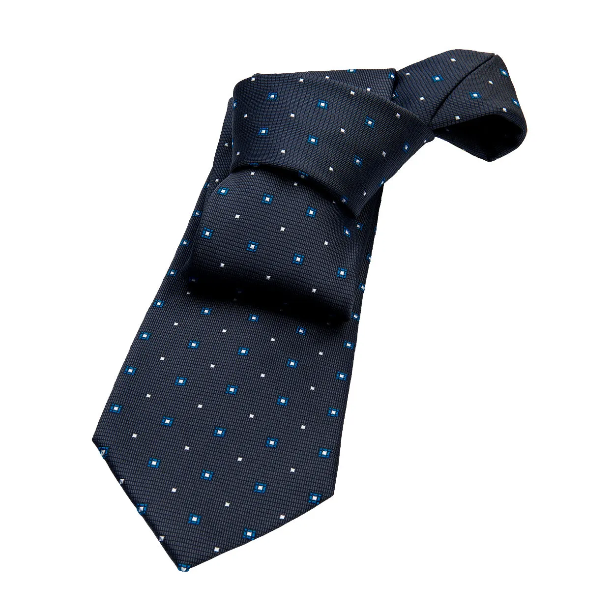 Shelton Abstract Silk Tie, Grey / Blue / Silver sold by The Dark Knot Limited