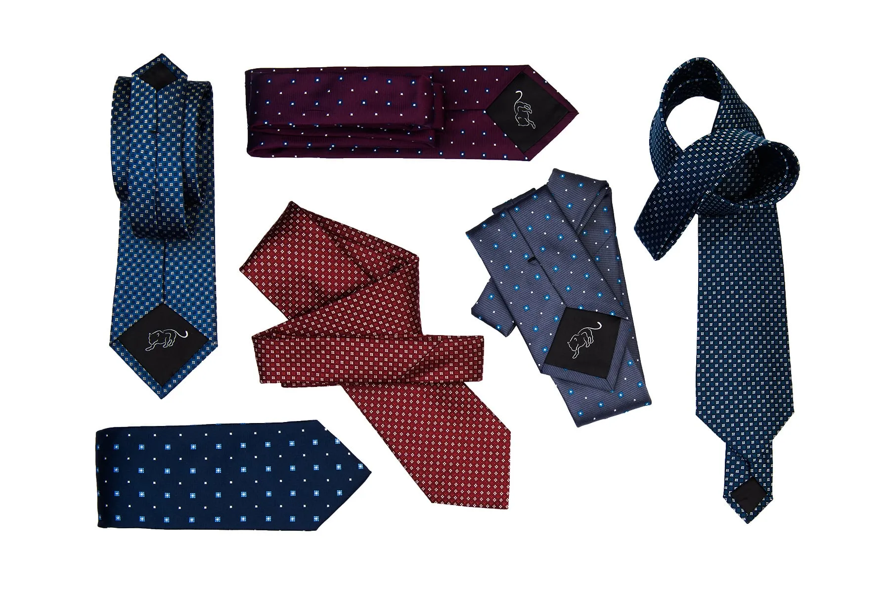 Shelton Abstract Silk Tie, Grey / Blue / Silver sold by The Dark Knot Limited product image thumbnail 3