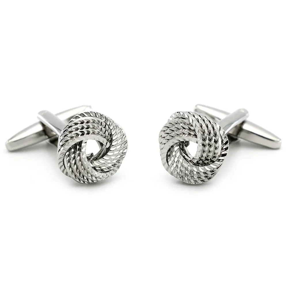 Bedford Silver Knot Rhodium Plated Copper Cufflinks sold by The Dark Knot Limited product image thumbnail 2