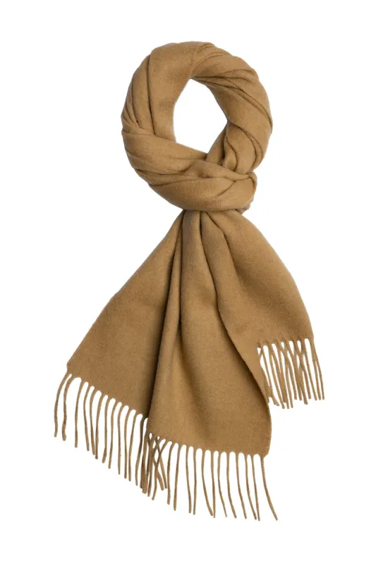 Riverhead Camel Solid Wool Scarf sold by The Dark Knot Limited