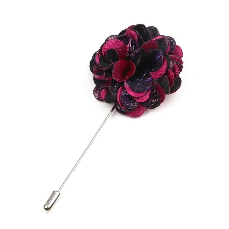 Lake Placid Lapel Flower, Fuchsia / Black / Purple sold by The Dark Knot Limited