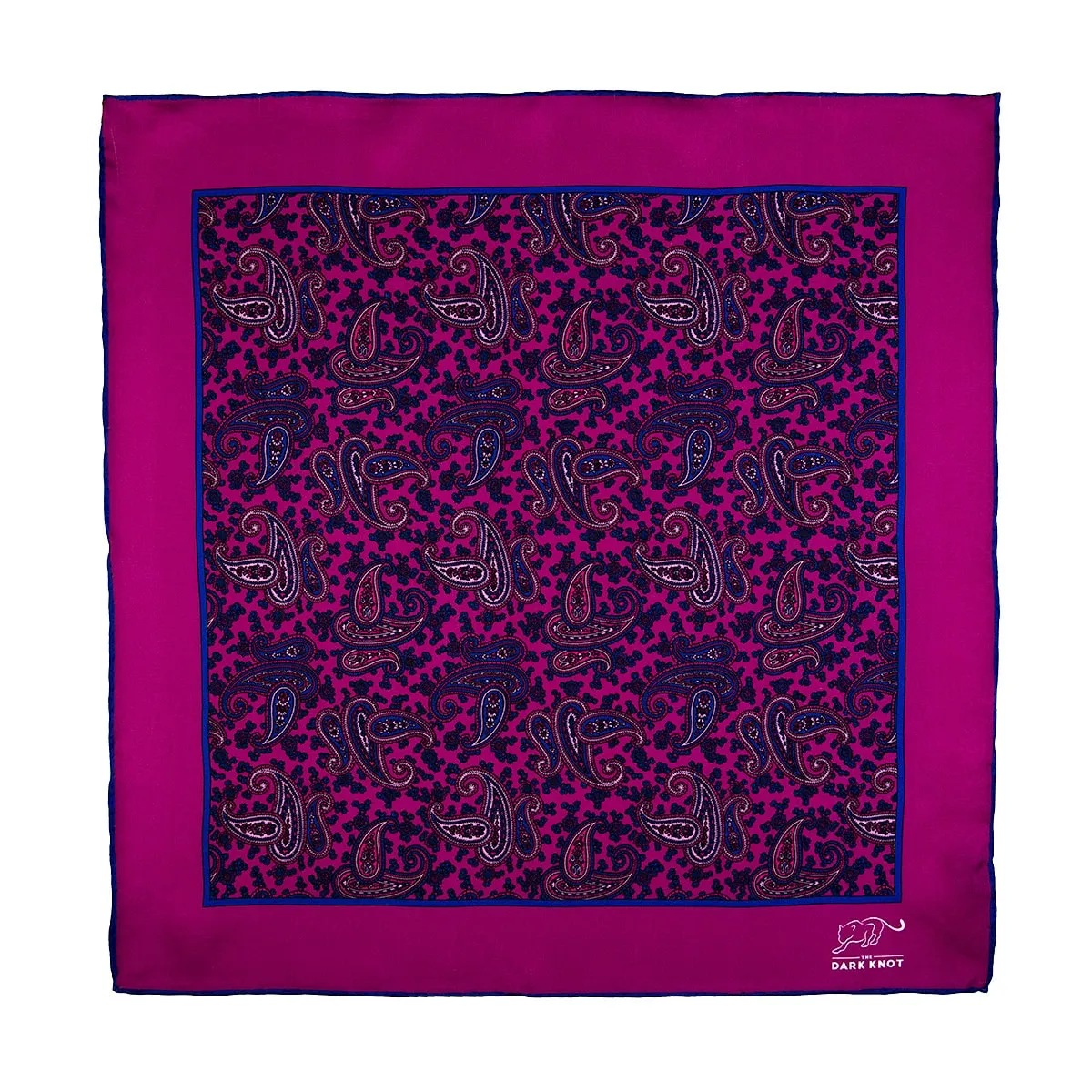 Hamilton Paisley Silk Pocket Square, Pink / Blue sold by The Dark Knot Limited product image thumbnail 2