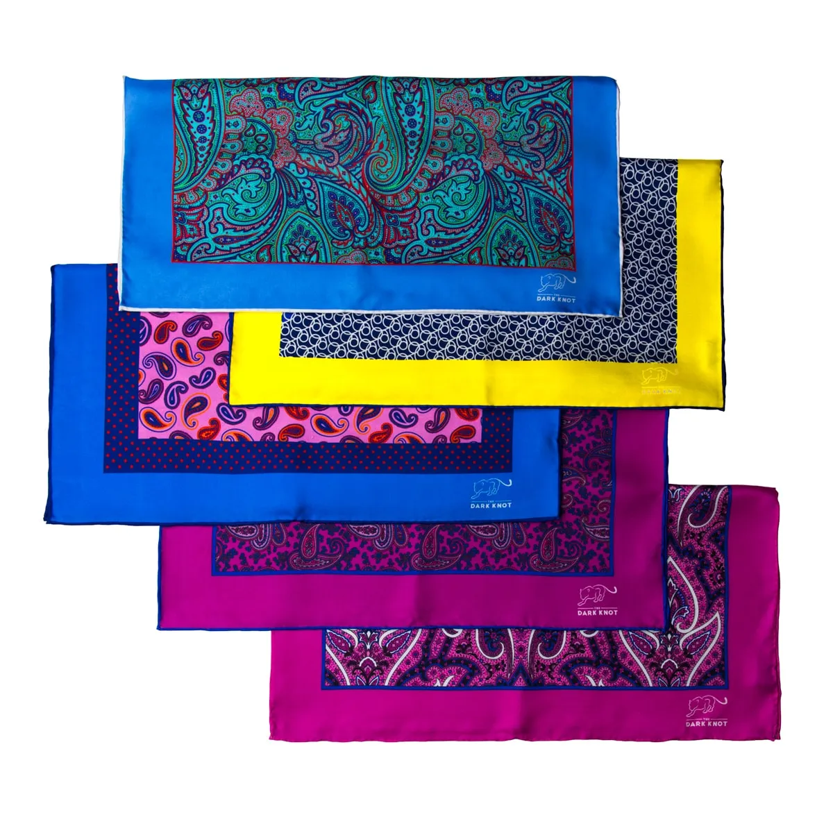 Hamilton Paisley Silk Pocket Square, Pink / Blue sold by The Dark Knot Limited product image thumbnail 3