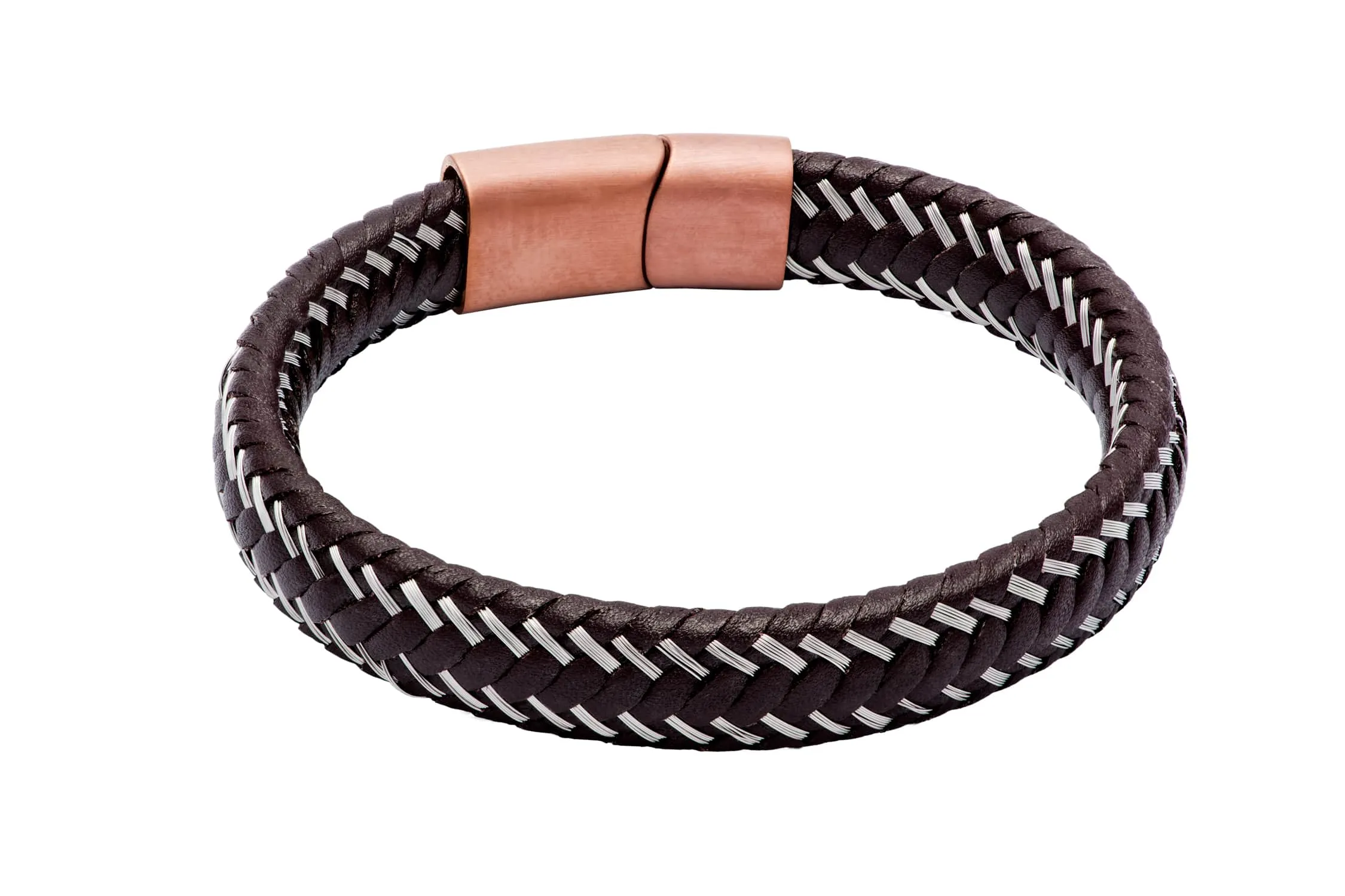Riverside Brown Leather Stainless Steel Bracelet sold by The Dark Knot Limited