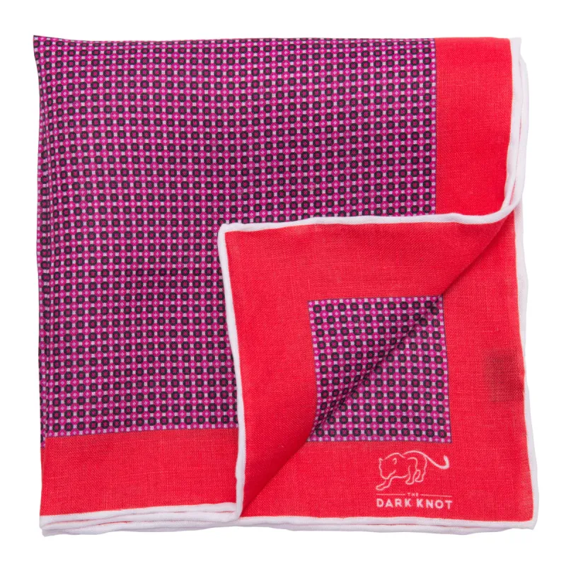 Chatham Abstract Linen Pocket Square, Purple sold by The Dark Knot Limited