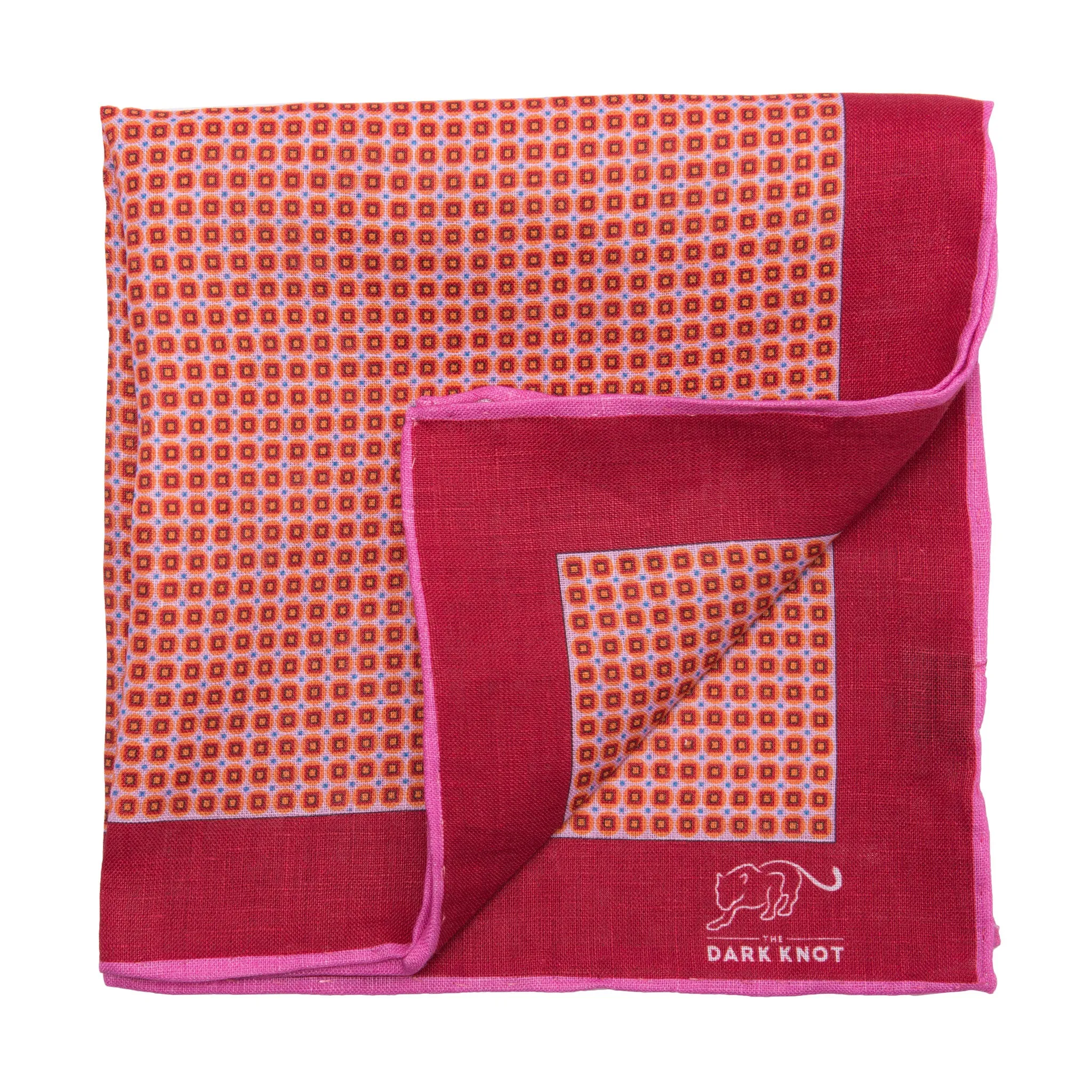 Chatham Abstract Linen Pocket Square, Reddish Brown sold by The Dark Knot Limited