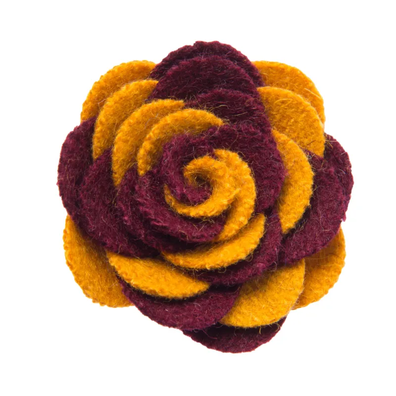 Washington Lapel Flower, Burgundy / Yellow sold by The Dark Knot Limited