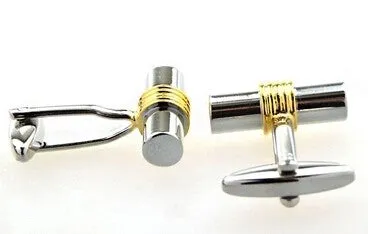 Stockton Silver & Gold Rhodium Plated Cufflinks sold by The Dark Knot Limited product image thumbnail 2