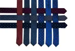 Dorchester Foulard Silk Tie, Burgundy Red / Silver sold by The Dark Knot Limited