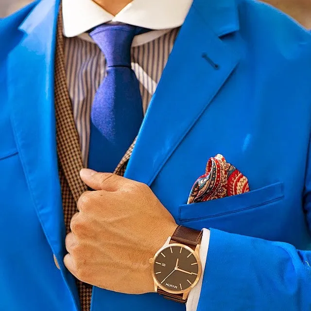 Waterbury Blue Silk Tie sold by The Dark Knot Limited product image thumbnail 4