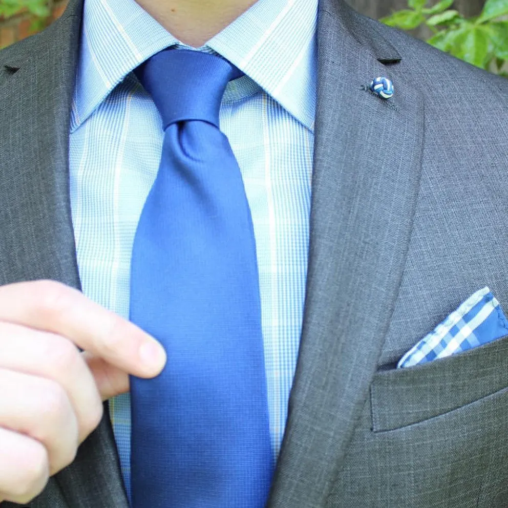 Waterbury Blue Silk Tie sold by The Dark Knot Limited product image thumbnail 3