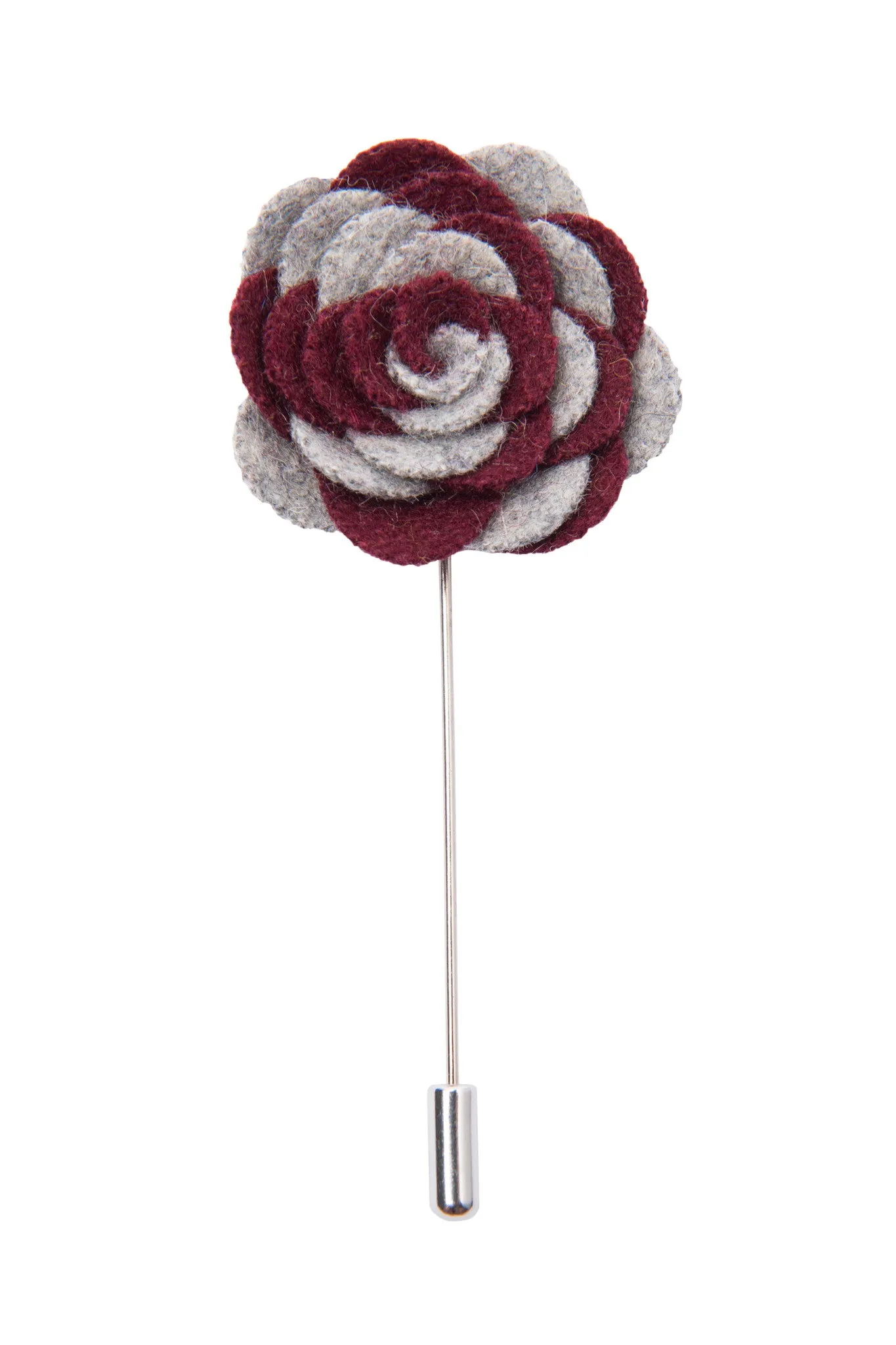 Washington Lapel Flower, Grey / Burgundy sold by The Dark Knot Limited product image thumbnail 2