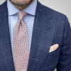 Fall River Foulard Silk Tie, Pink / Grey sold by The Dark Knot Limited