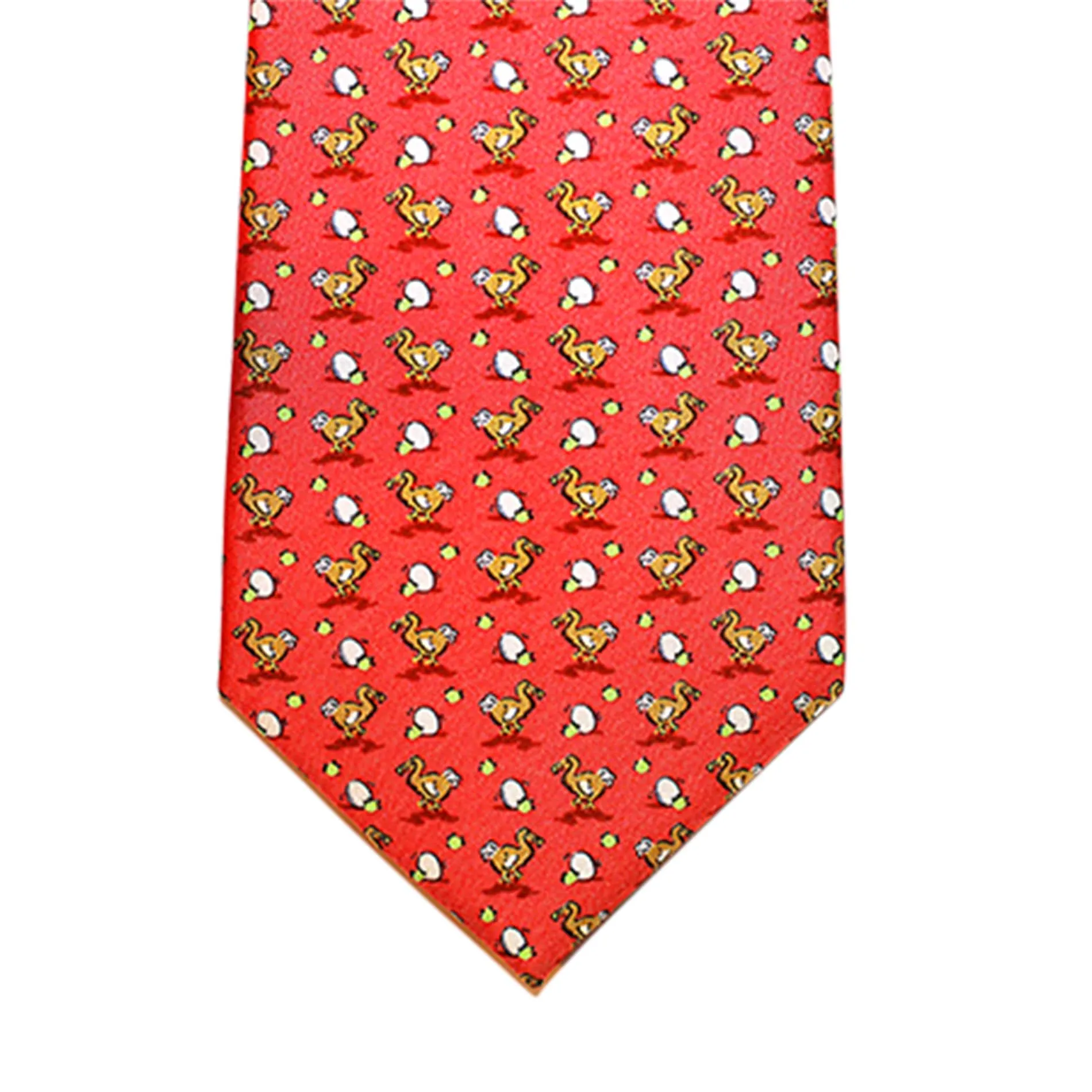 Montauk Ducks Silk Tie, Coral / Brown sold by The Dark Knot Limited product image thumbnail 3