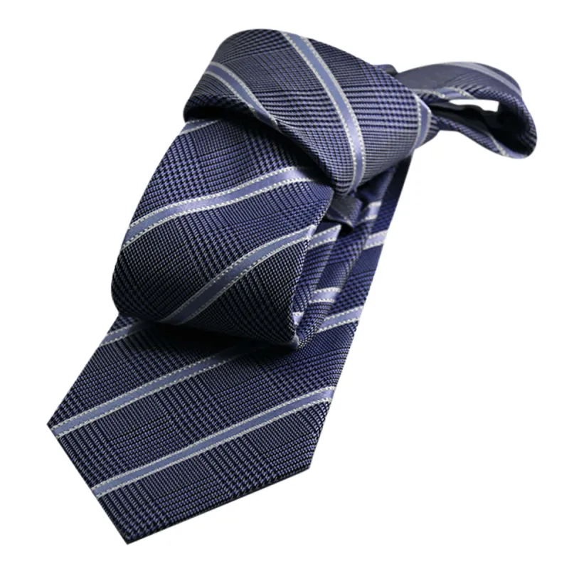 Wilton Stripes Silk Tie, Blue / Light Blue / Silver sold by The Dark Knot Limited