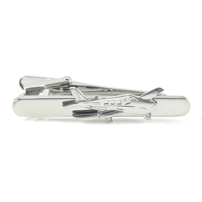 Kauai Silver Airplane Tie Bar sold by The Dark Knot Limited