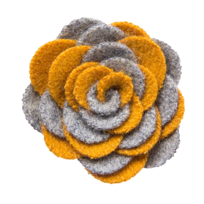Washington Lapel Flower, Grey / Yellow sold by The Dark Knot Limited