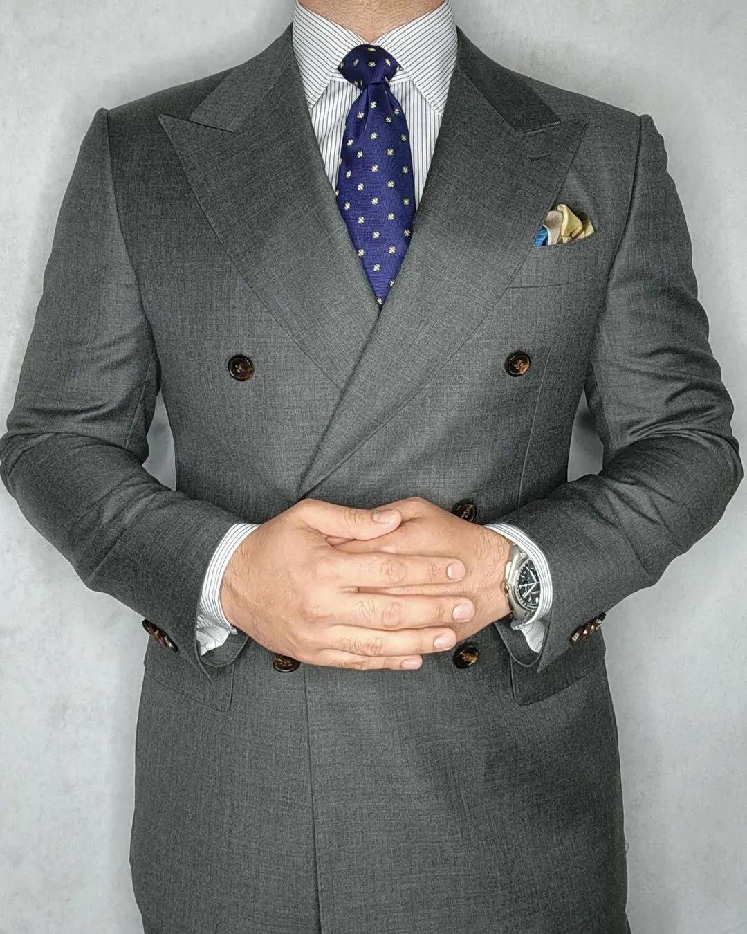 Millville Foulard Silk Tie, Navy / Gold sold by The Dark Knot Limited product image thumbnail 4