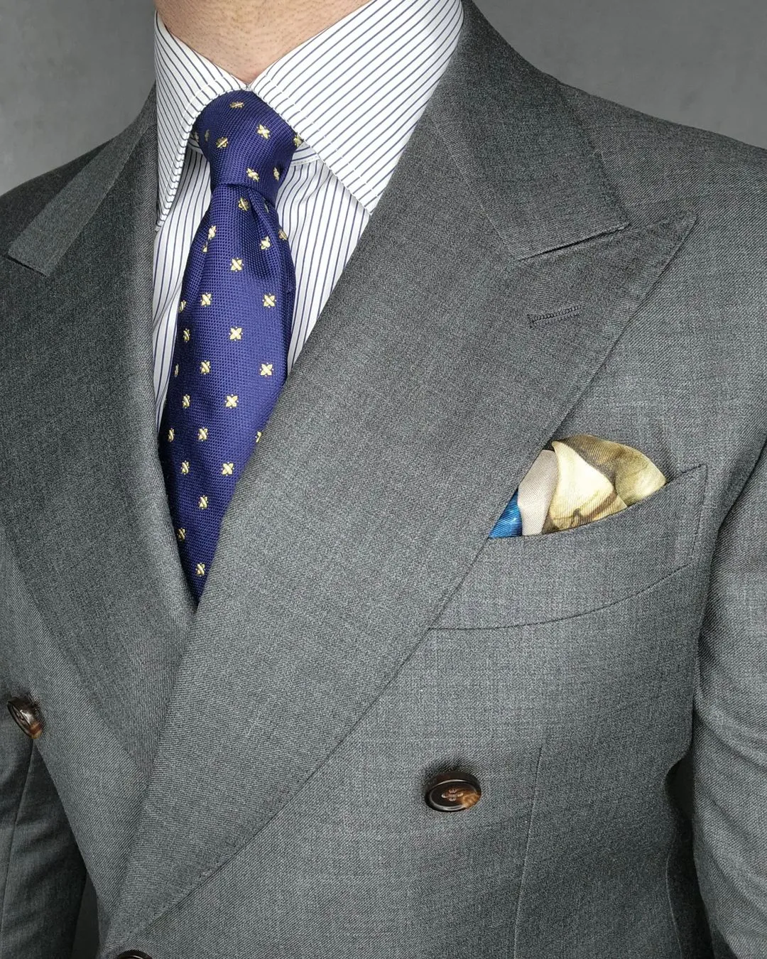 Millville Foulard Silk Tie, Navy / Gold sold by The Dark Knot Limited product image thumbnail 3