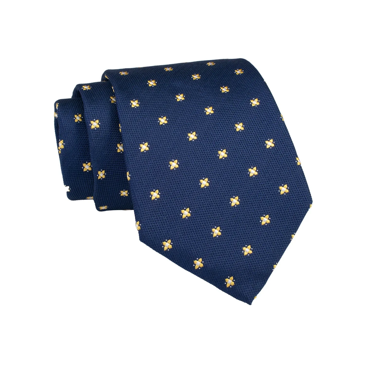 Millville Foulard Silk Tie, Navy / Gold sold by The Dark Knot Limited product image thumbnail 2