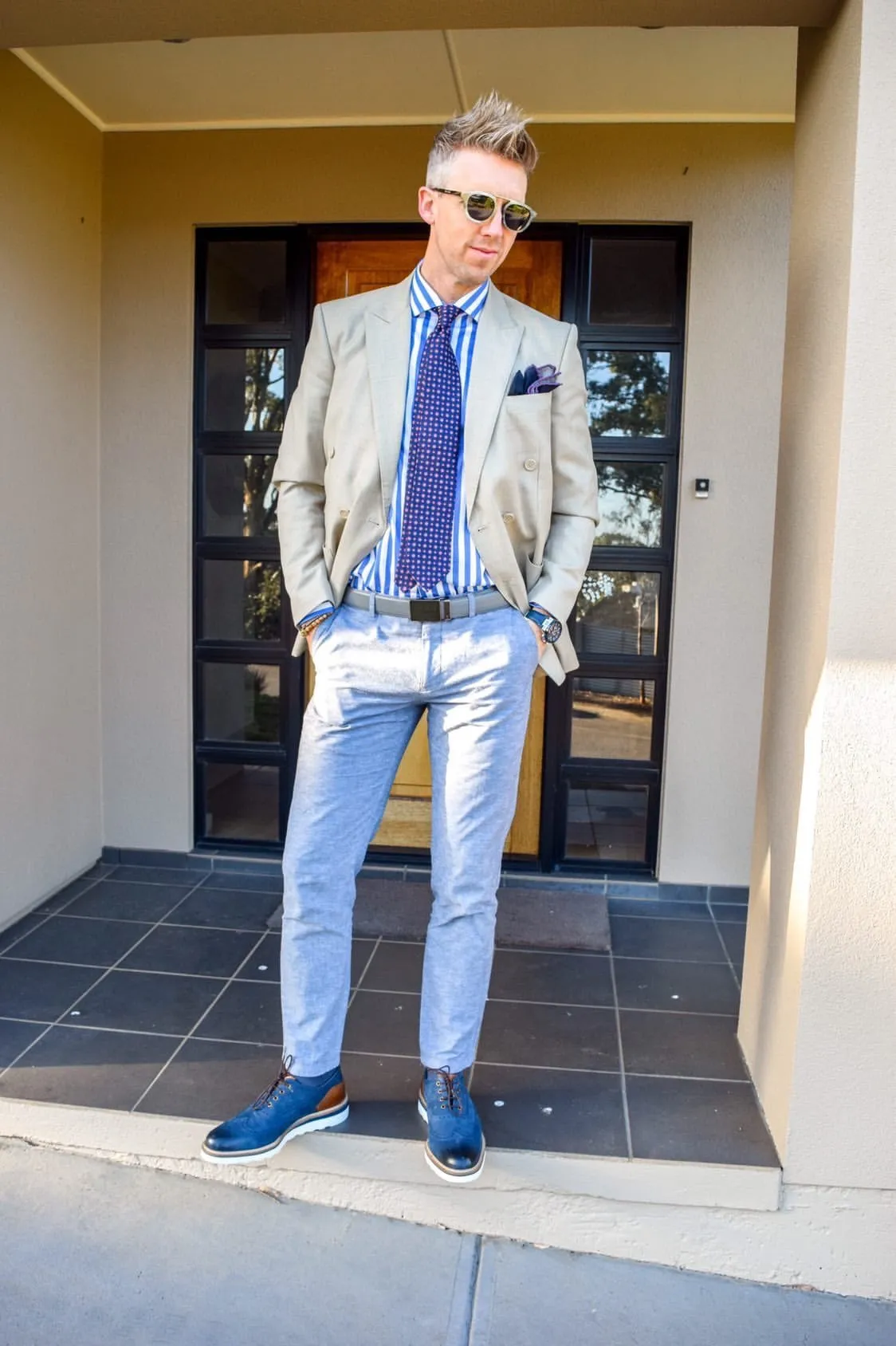 Ludlow Abstract Silk Tie, Navy / Red / Silver sold by The Dark Knot Limited product image thumbnail 5