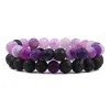 San Bernandino Stackable Beaded Bracelets, Purple / Black sold by The Dark Knot Limited