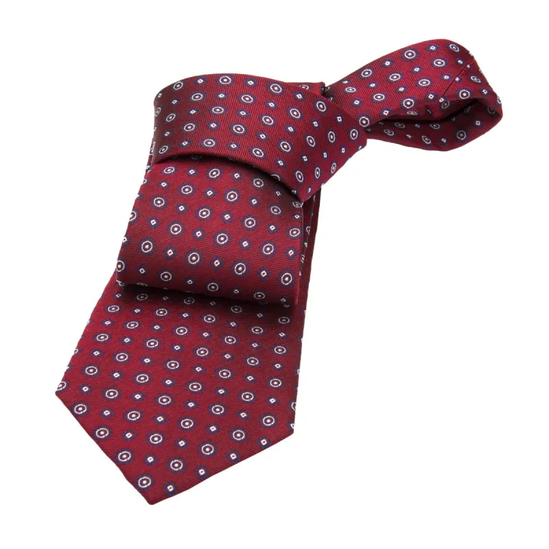Ludlow Abstract Silk Tie, Red / Navy / Silver sold by The Dark Knot Limited