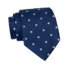 Stuyvesant Foulard Silk Tie, Navy / Grey / Silver sold by The Dark Knot Limited