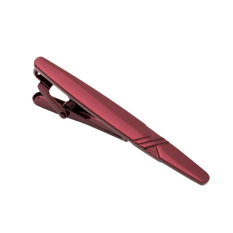 Milford Burgundy Stainless Steel Tie Bar sold by The Dark Knot Limited