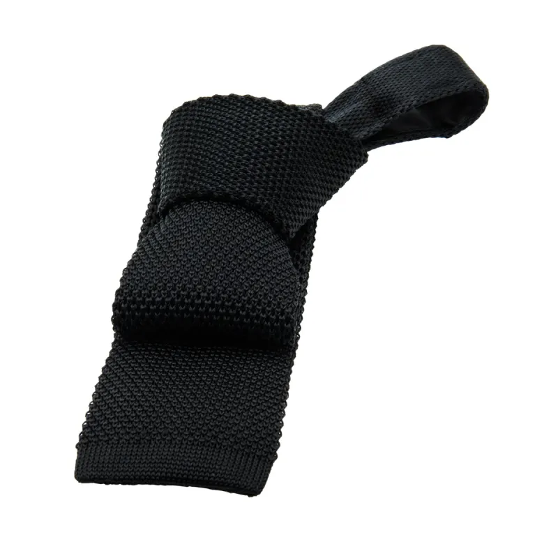 Ellington Knitted Silk Tie, Black sold by The Dark Knot Limited