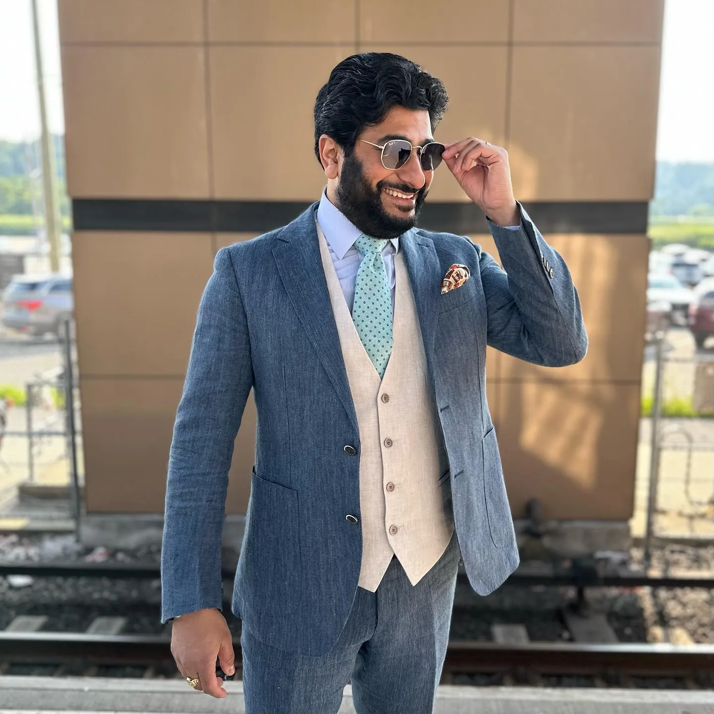 Meredith Foulard Silk Tie, Turquoise / Teal sold by The Dark Knot Limited product image thumbnail 4