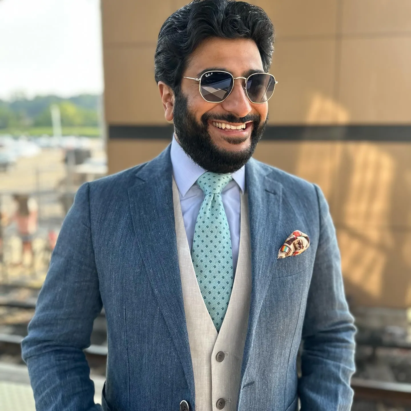 Meredith Foulard Silk Tie, Turquoise / Teal sold by The Dark Knot Limited product image thumbnail 5