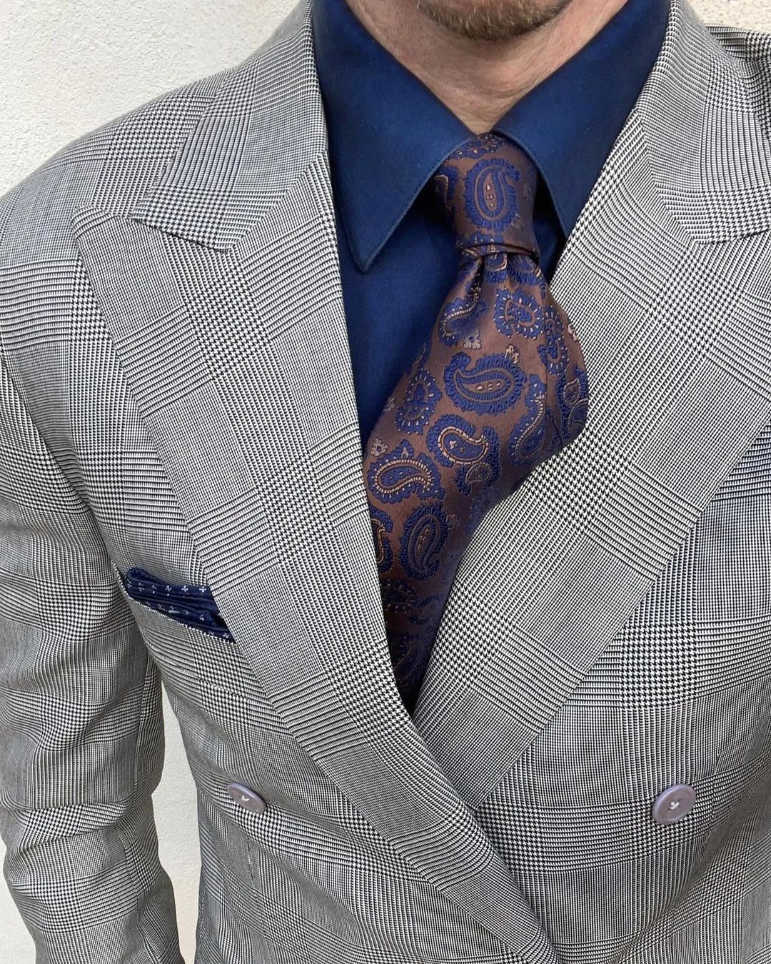 Exeter Paisley Silk Tie, Brown / Blue sold by The Dark Knot Limited product image thumbnail 3