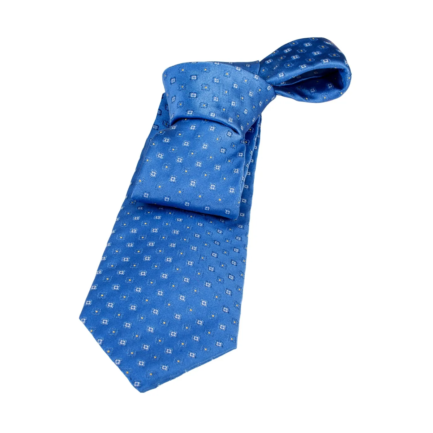 Essex Foulard Silk Tie, Blue / Silver sold by The Dark Knot Limited