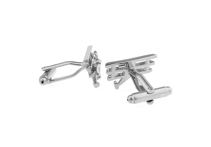Oahu Airplane Rhodium Plated Cuffinks sold by The Dark Knot Limited product image thumbnail 2