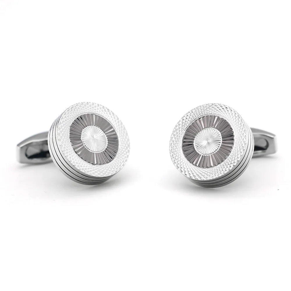Marbletown Silver & Gunmetal Rhodium Plated Copper Cufflinks sold by The Dark Knot Limited product image thumbnail 3