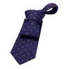 Seneca Falls Foulard Silk Tie, Purple / Light Blue sold by The Dark Knot Limited