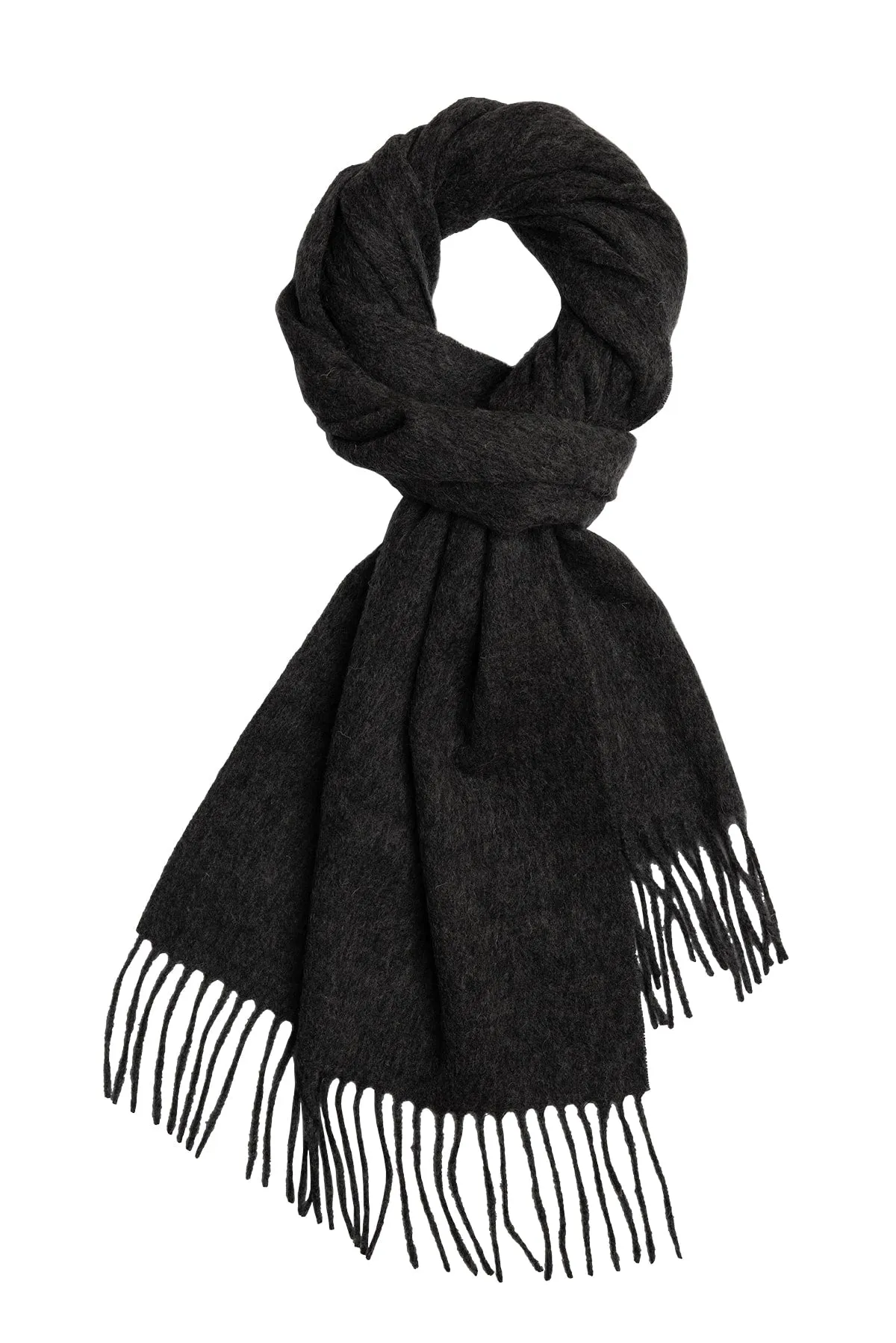 Great Neck Grey Solid Wool Scarf sold by The Dark Knot Limited
