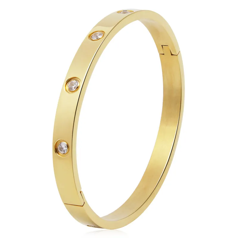 Bergen Gold Bangle Bracelet sold by The Dark Knot Limited